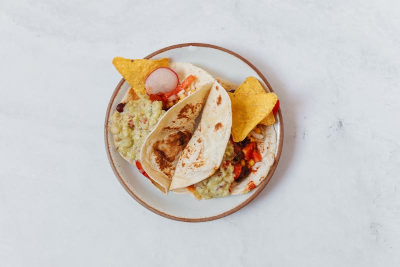 Grilled Chicken Tacos with avocado crema