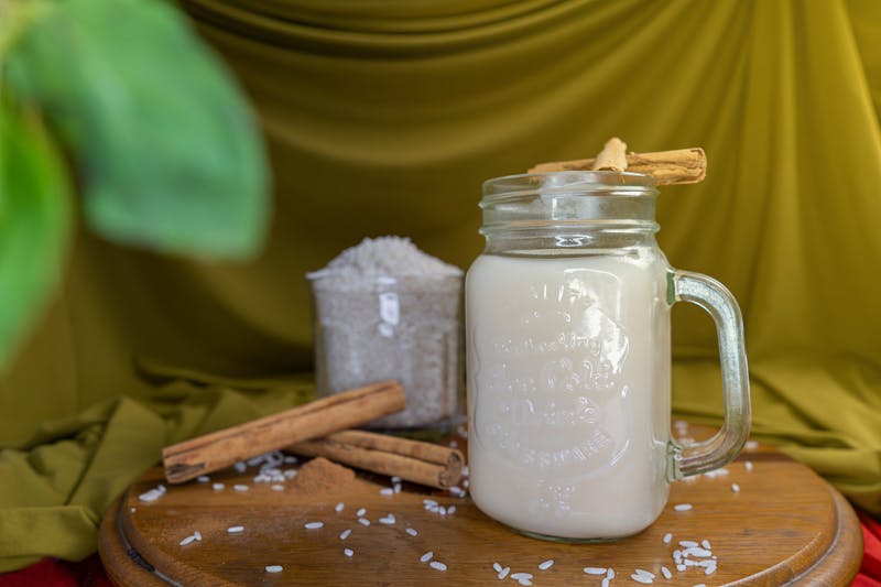 Horchata Mexican rice drink in glass